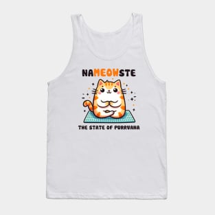 Nameowste The State Of Purrvana Funny Yoga Cat Tank Top